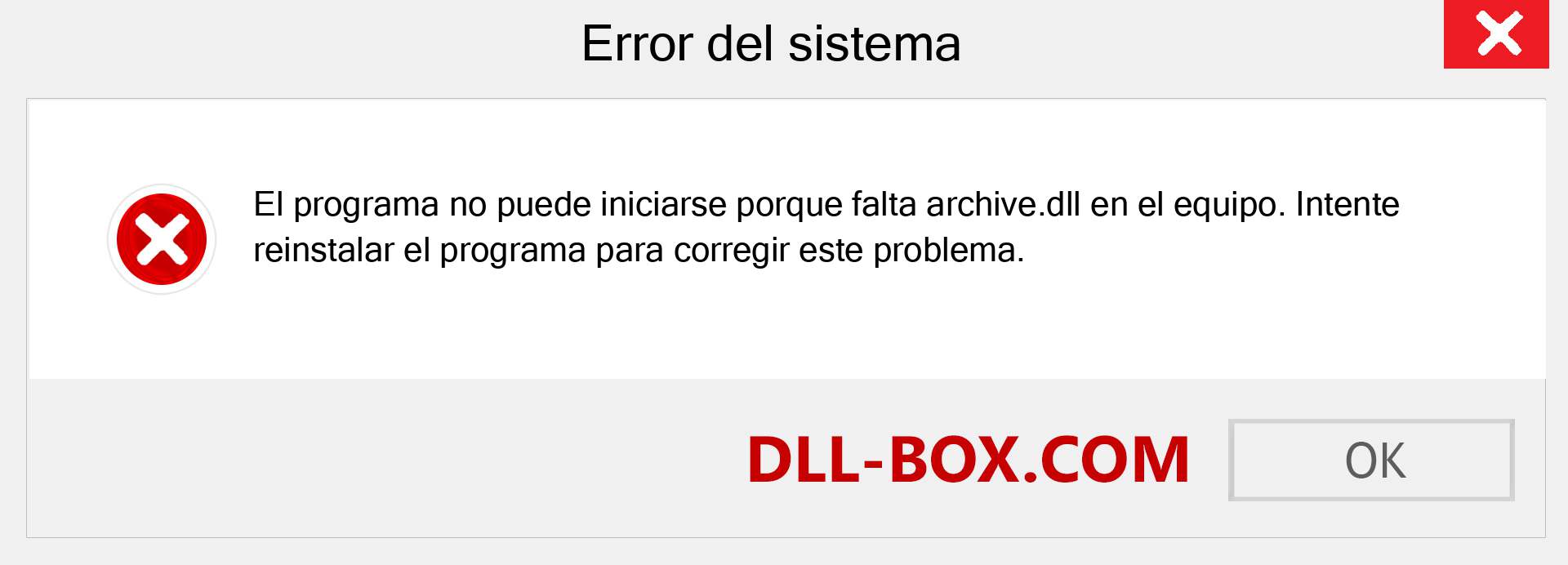 ¿Falta el archivo archive.dll ?. Descargar para Windows 7, 8, 10 - Corregir archive dll Missing Error en Windows, fotos, imágenes